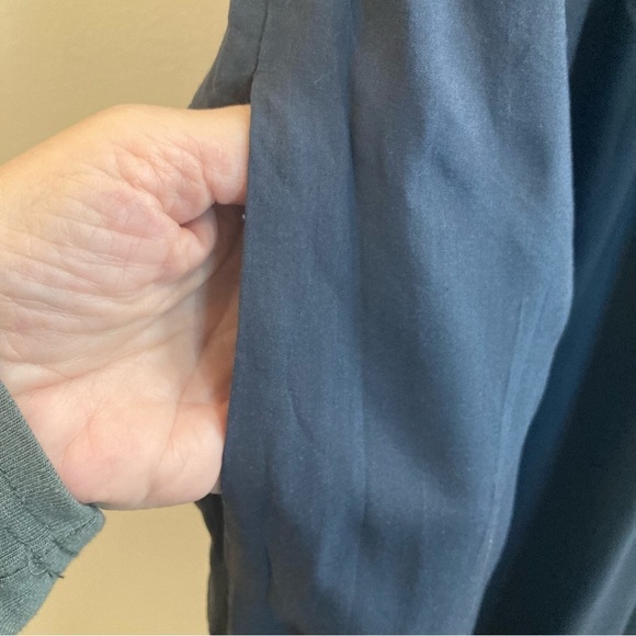 ARITZIA WILFRED Sz M Honoree 100% Modal Tiered Skirt Spaghetti Straps Dress BLUE - Picture 5 of 11